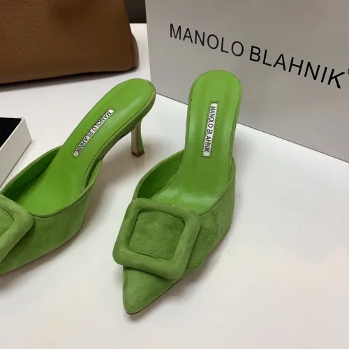 Replica Manolo Blahnik Slippers For Women #1409575 $96.00 USD for Wholesale