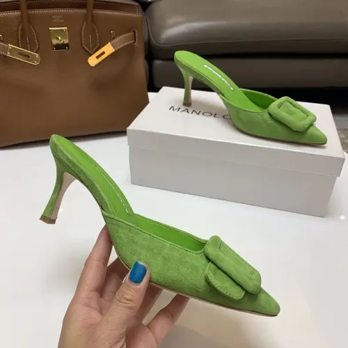 Replica Manolo Blahnik Slippers For Women #1409575 $96.00 USD for Wholesale