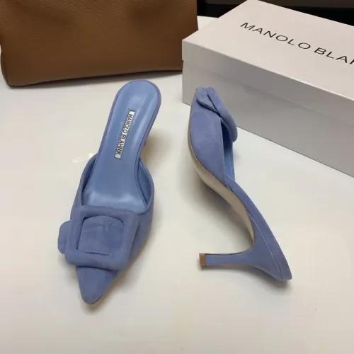 Replica Manolo Blahnik Slippers For Women #1409576 $96.00 USD for Wholesale
