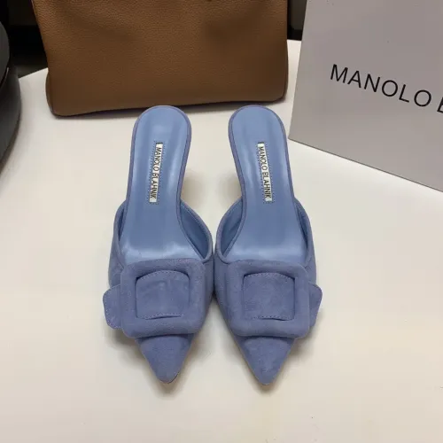 Replica Manolo Blahnik Slippers For Women #1409576 $96.00 USD for Wholesale