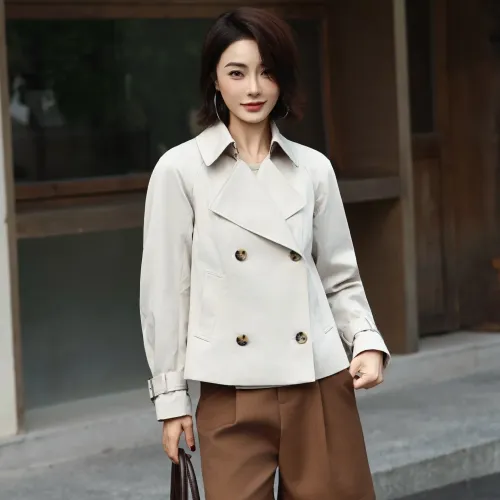 Burberry Trench Coat Long Sleeved For Women #1410240 $132.00 USD, Wholesale Replica Burberry Trench Coat