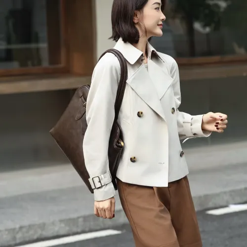 Replica Burberry Trench Coat Long Sleeved For Women #1410240 $132.00 USD for Wholesale