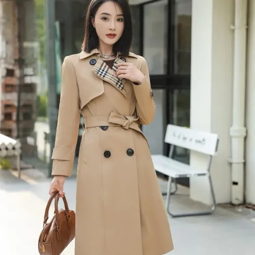 Burberry Trench Coat Long Sleeved For Women #1410295 $160.00 USD, Wholesale Replica Burberry Trench Coat