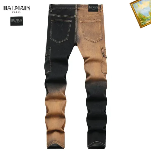 Replica Balmain Jeans For Men #1410420 $48.00 USD for Wholesale