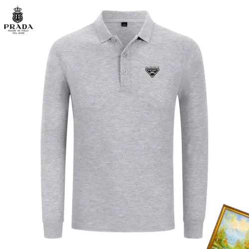 Prada T-Shirts Long Sleeved For Men #1410433 $40.00 USD, Wholesale Replica Prada T-Shirts