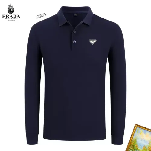 Prada T-Shirts Long Sleeved For Men #1410436 $40.00 USD, Wholesale Replica Prada T-Shirts