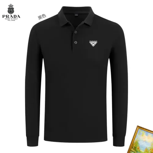 Prada T-Shirts Long Sleeved For Men #1410437 $40.00 USD, Wholesale Replica Prada T-Shirts