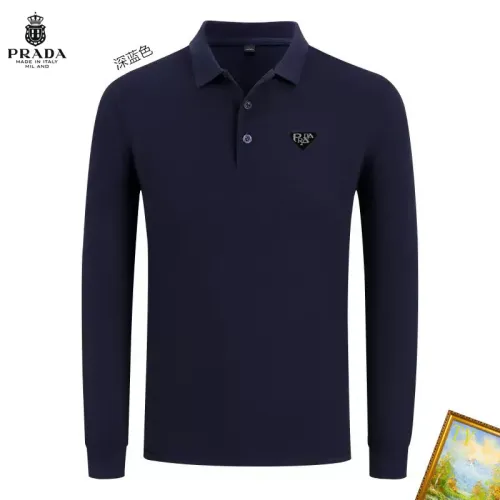 Prada T-Shirts Long Sleeved For Men #1410490 $40.00 USD, Wholesale Replica Prada T-Shirts