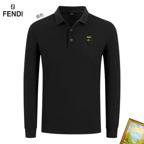 Fendi T-Shirts Long Sleeved For Men #1410502 $40.00 USD, Wholesale Replica Fendi T-Shirts