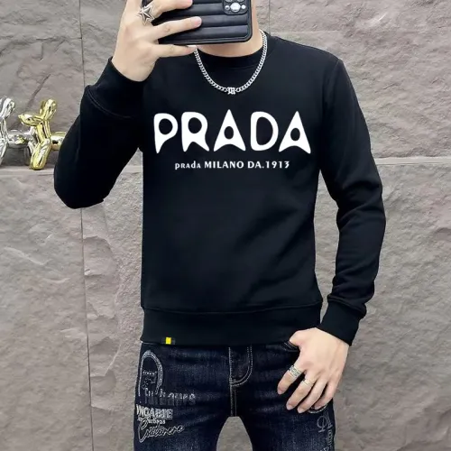 Prada Hoodies Long Sleeved For Men #1410965 $48.00 USD, Wholesale Replica Prada Hoodies