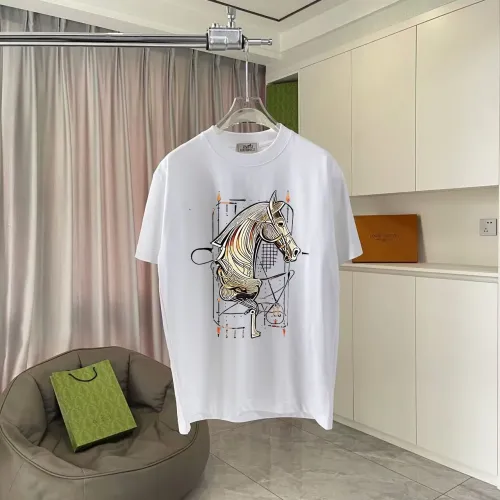 Hermes T-Shirts Short Sleeved For Unisex #1411921 $42.00 USD, Wholesale Replica Hermes T-Shirts