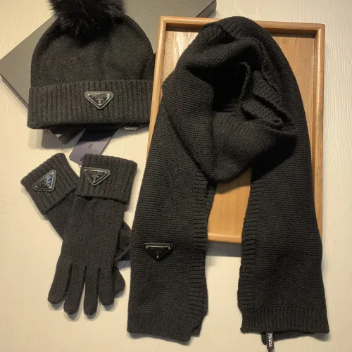 Replica Prada Hat and Scarf and Glove Set #1413074 $76.00 USD for Wholesale