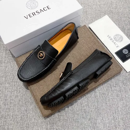 Versace Leather Shoes For Men #1416056 $85.00 USD, Wholesale Replica Versace Leather Shoes