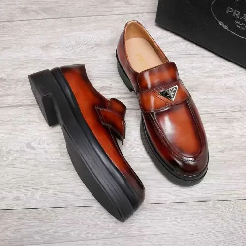 Replica Prada Leather Shoes For Men #1416115 $100.00 USD for Wholesale