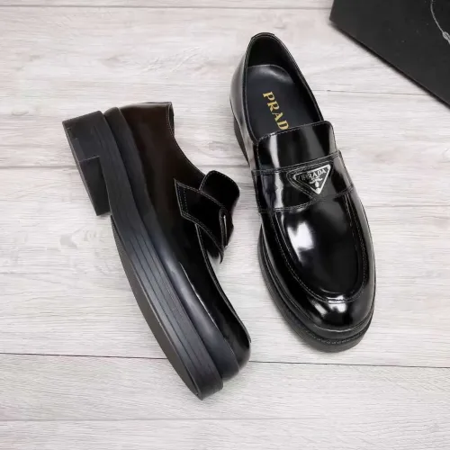 Replica Prada Leather Shoes For Men #1416120 $100.00 USD for Wholesale