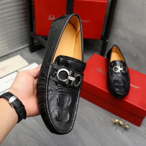Replica Salvatore Ferragamo Leather Shoes For Men #1416523 $76.00 USD for Wholesale