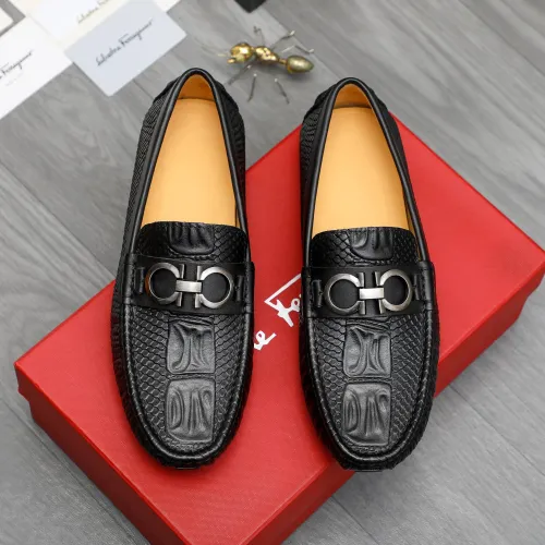 Replica Salvatore Ferragamo Leather Shoes For Men #1416526 $76.00 USD for Wholesale