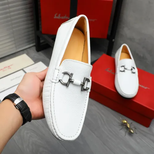 Replica Salvatore Ferragamo Leather Shoes For Men #1416527 $76.00 USD for Wholesale