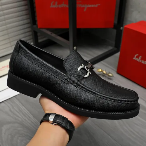 Replica Salvatore Ferragamo Leather Shoes For Men #1416533 $96.00 USD for Wholesale