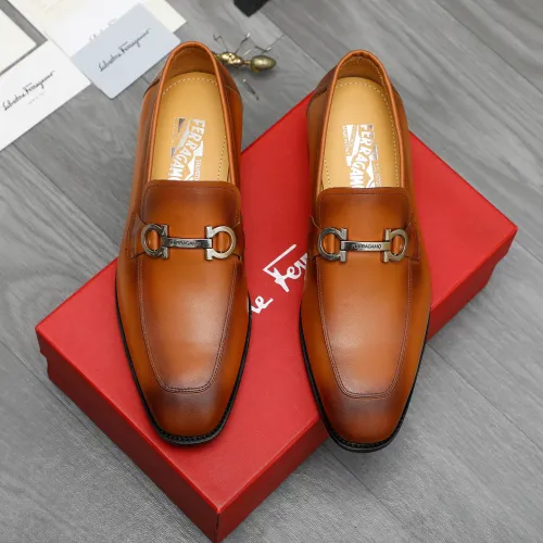 Replica Salvatore Ferragamo Leather Shoes For Men #1416542 $88.00 USD for Wholesale