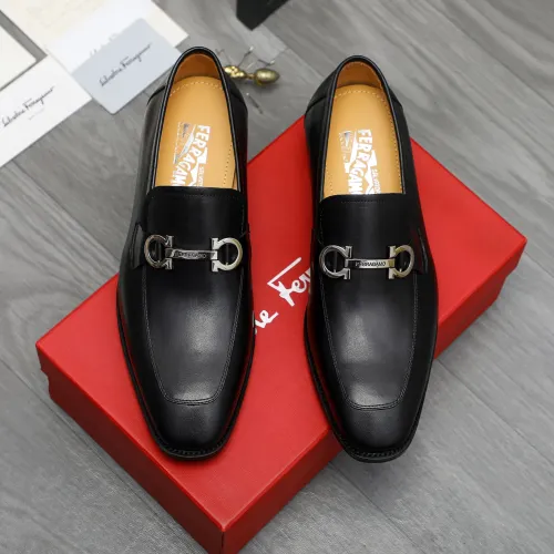 Replica Salvatore Ferragamo Leather Shoes For Men #1416543 $88.00 USD for Wholesale