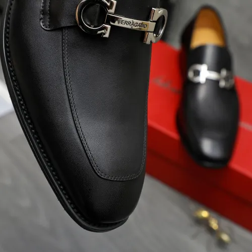 Replica Salvatore Ferragamo Leather Shoes For Men #1416543 $88.00 USD for Wholesale