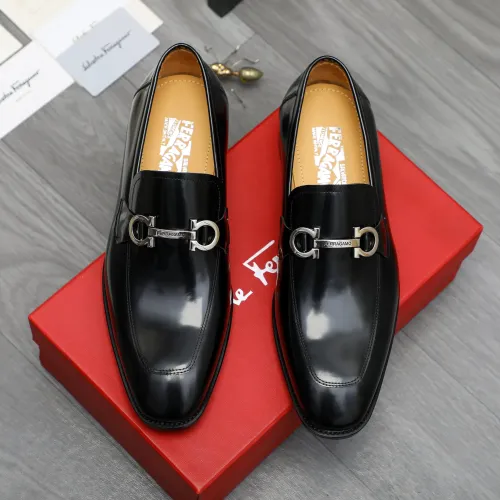 Replica Salvatore Ferragamo Leather Shoes For Men #1416544 $88.00 USD for Wholesale