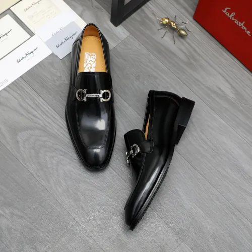Replica Salvatore Ferragamo Leather Shoes For Men #1416544 $88.00 USD for Wholesale