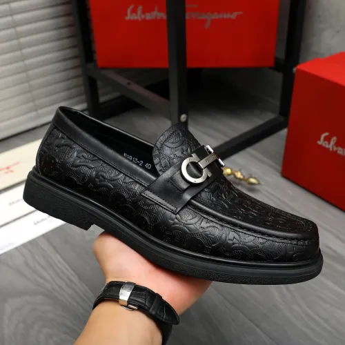 Replica Salvatore Ferragamo Leather Shoes For Men #1416551 $88.00 USD for Wholesale