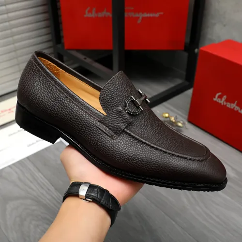 Replica Salvatore Ferragamo Leather Shoes For Men #1416552 $88.00 USD for Wholesale