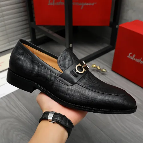 Replica Salvatore Ferragamo Leather Shoes For Men #1416559 $88.00 USD for Wholesale