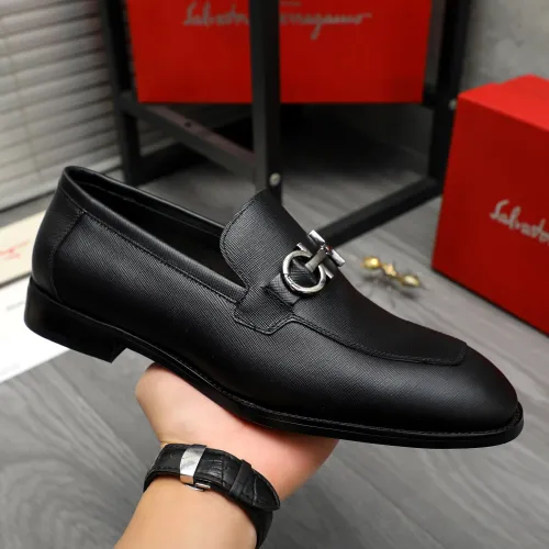 Replica Salvatore Ferragamo Leather Shoes For Men #1416562 $88.00 USD for Wholesale
