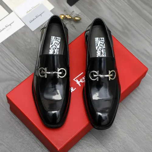 Replica Salvatore Ferragamo Leather Shoes For Men #1416564 $88.00 USD for Wholesale