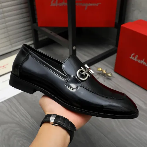 Replica Salvatore Ferragamo Leather Shoes For Men #1416564 $88.00 USD for Wholesale