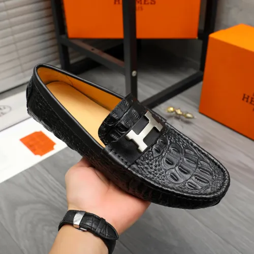 Replica Hermes Leather Shoes For Men #1416930 $76.00 USD for Wholesale