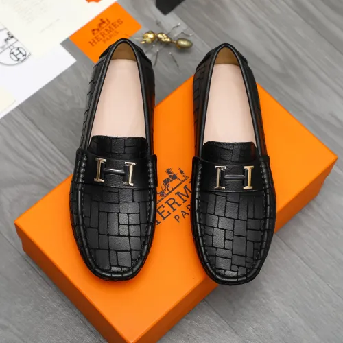 Replica Hermes Leather Shoes For Men #1416938 $76.00 USD for Wholesale