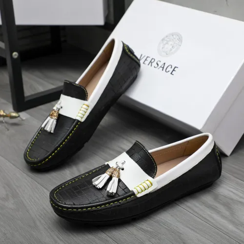 Versace Leather Shoes For Men #1416941 $76.00 USD, Wholesale Replica Versace Leather Shoes