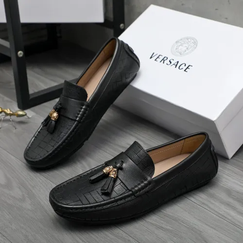 Versace Leather Shoes For Men #1416942 $76.00 USD, Wholesale Replica Versace Leather Shoes