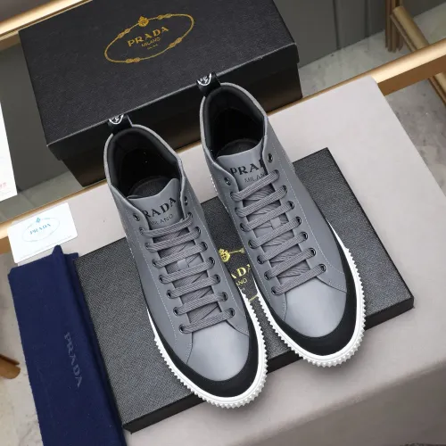 Replica Prada High Top Shoes For Men #1417143 $85.00 USD for Wholesale