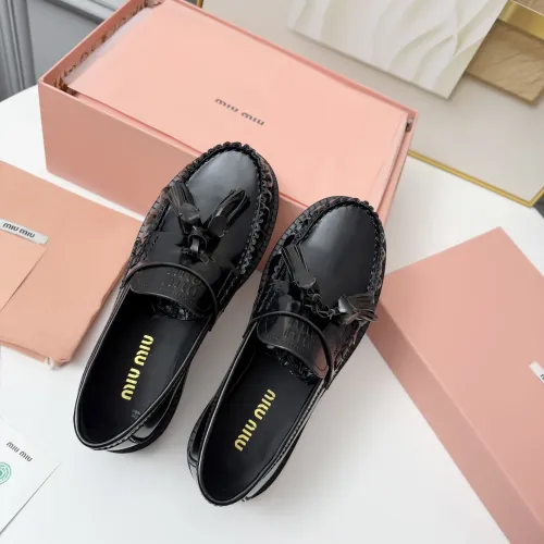 Replica MIU MIU Leather Shoes For Women #1417427 $108.00 USD for Wholesale