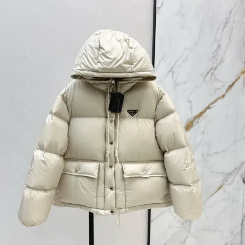 Prada Down Feather Coat Long Sleeved For Women #1417740 $118.00 USD, Wholesale Replica Prada Down Feather Coat