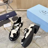 $100.00 USD Prada Leather Shoes For Women #1408715