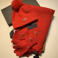 $76.00 USD Prada Hat and Scarf and Glove Set #1413072