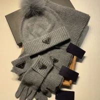 $76.00 USD Prada Hat and Scarf and Glove Set #1413073