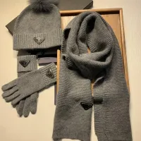 $76.00 USD Prada Hat and Scarf and Glove Set #1413073
