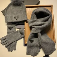$76.00 USD Prada Hat and Scarf and Glove Set #1413073