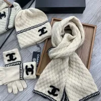 $72.00 USD Chanel Hat and Scarf and Glove Set #1413106