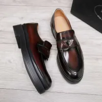 $100.00 USD Prada Leather Shoes For Men #1416116