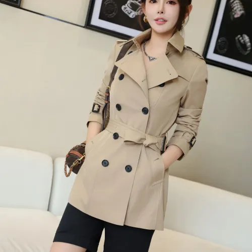 Burberry Trench Coat Long Sleeved For Women #1419535 $160.00 USD, Wholesale Replica Burberry Trench Coat