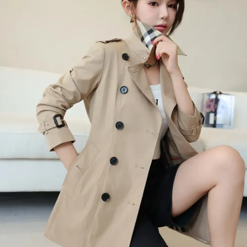 Replica Burberry Trench Coat Long Sleeved For Women #1419535 $160.00 USD for Wholesale